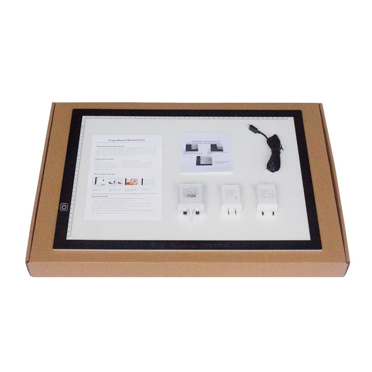 A3 8W 5V LED USB Three Level of Brightness Dimmable Acrylic Scale Copy Boards Anime Sketch Drawing Sketchpad with USB Cable & Power Adapter