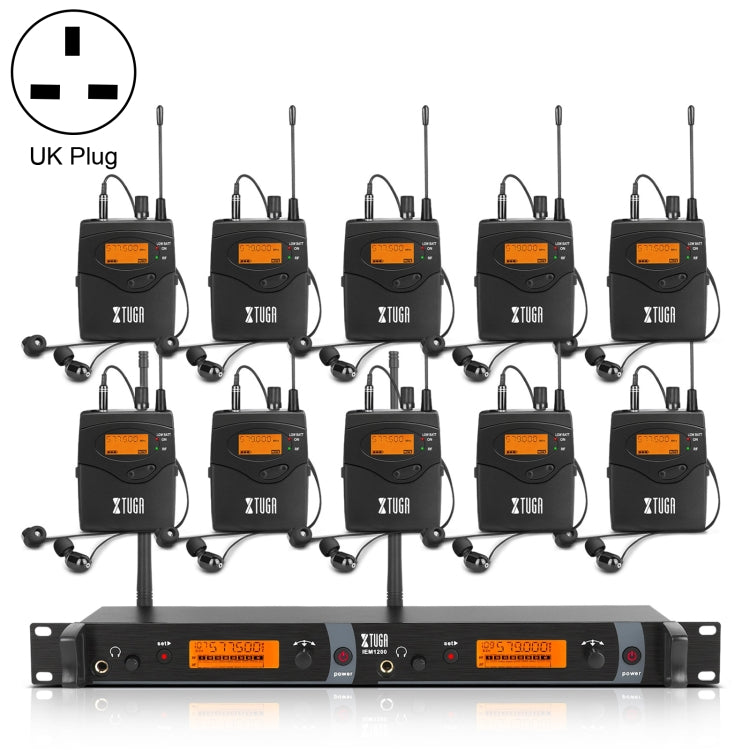 XTUGA IEM1200 Wireless Transmitter 10 Bodypack Stage Singer In-Ear Monitor System
