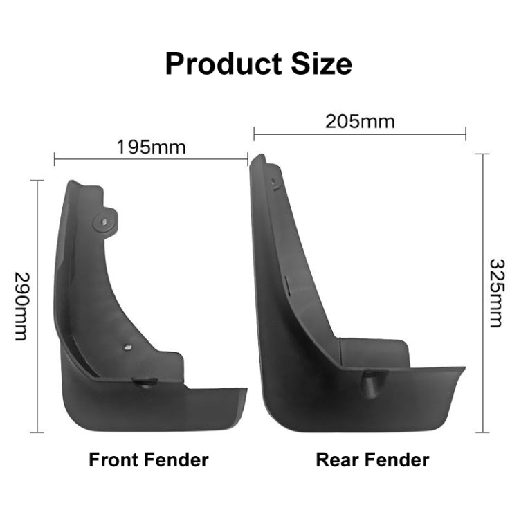 For Corolla Cross 2020 4pcs/Set Car Auto Soft Plastic Splash Flaps Fender Guard