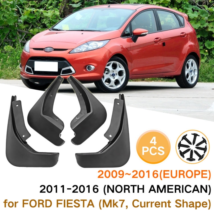 For Ford Fiesta 2013-2017 4pcs/Set Car Auto Soft Plastic Splash Flaps Fender Guard