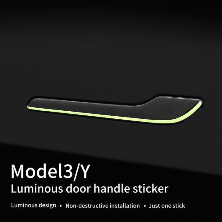 For Tesla Model 3 / Y 4pcs / Set Car Door Handle Luminous Decorative Sticker