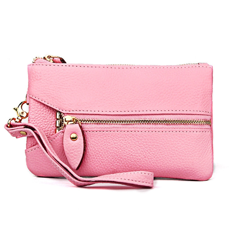 2001 Horizontal Square Litchi Texture Wallet Clutch Bag for Ladies, with Detachable Hand Strap & 6 Key Rings