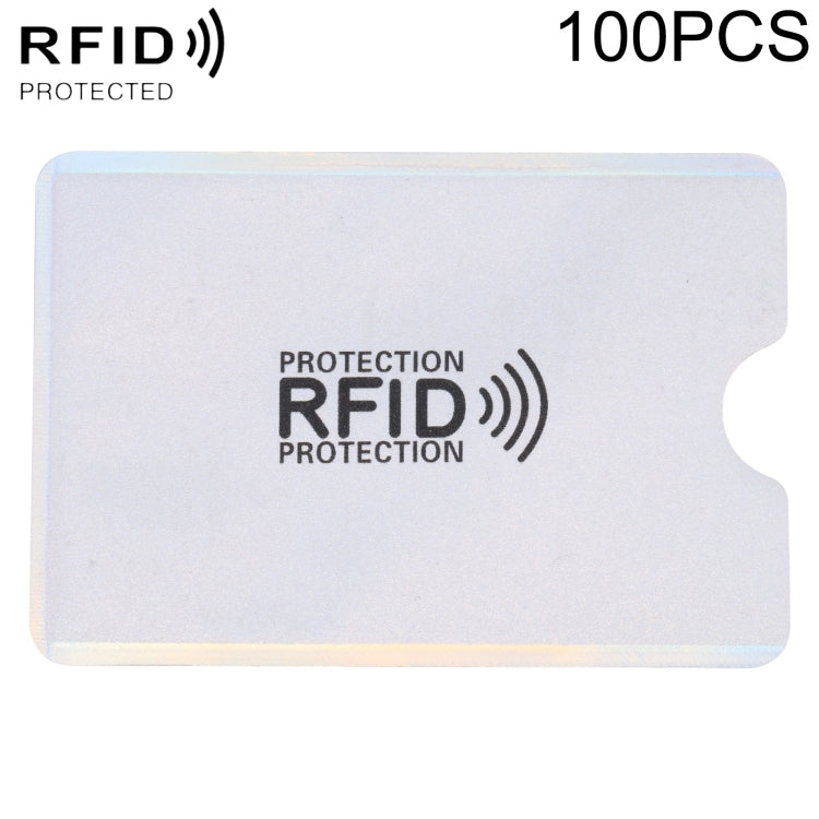 100 PCS Aluminum Foil Anti Theft RFID Blocking Sleeve Card Protector, Size: 9.1*6.3cm