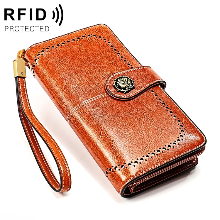3556 Large Capacity Long Multi-function Anti-magnetic RFID Wallet Clutch for Ladies with Card Slots