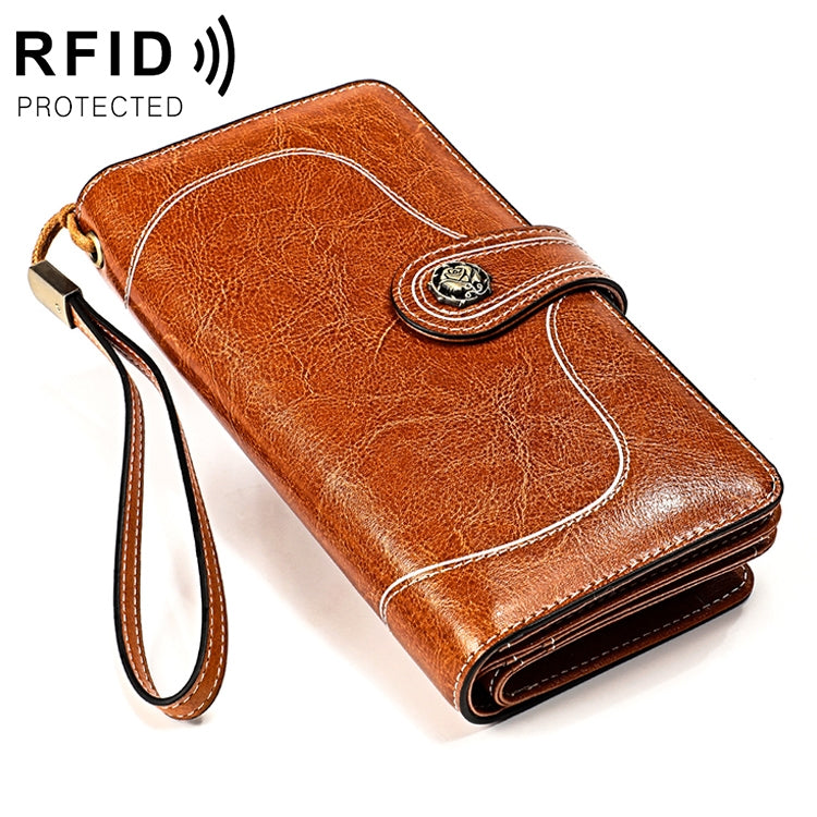3555 Large Capacity Long Multi-function Anti-magnetic RFID Wallet Clutch for Ladies with Card Slots
