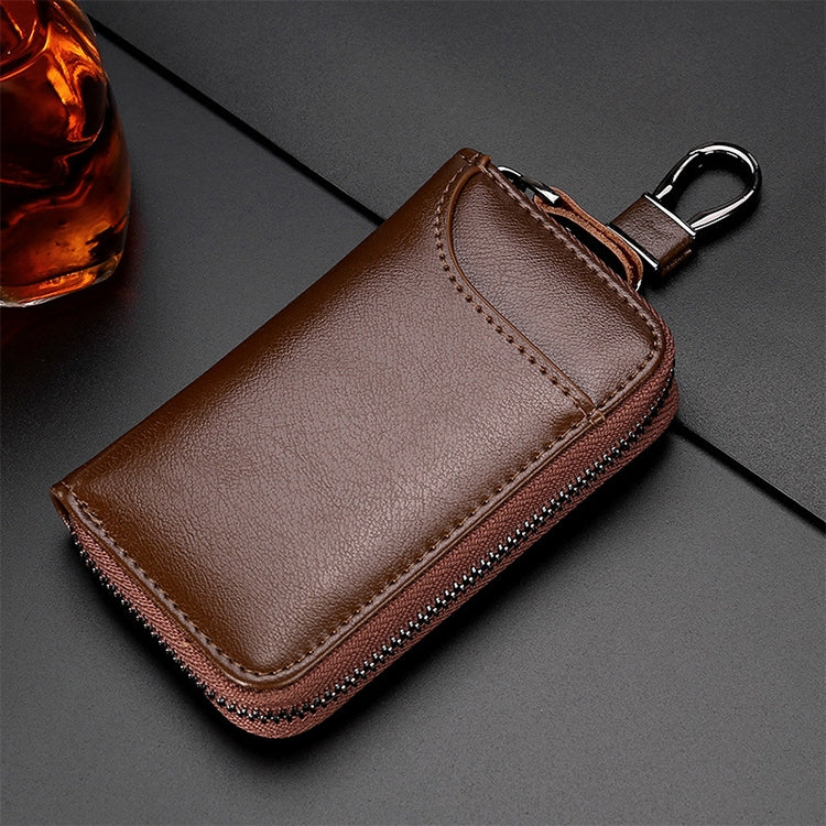 9105 Waist Hanging Large-capacity Zipper Leather Keys Holder Bag Multi-function Wallet