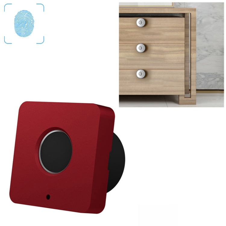 T5 Square Version Aluminum Alloy Panel Fingerprint Drawer Lock, Silver, Black, Pink, Blue, Red