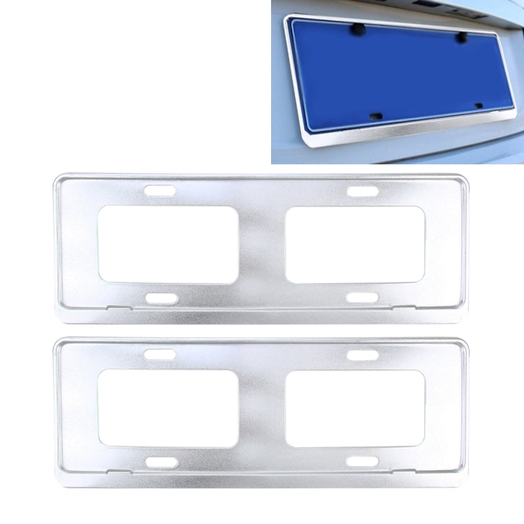 2 PCS Car License Plate Frames Stainless Steel License Plate Frame