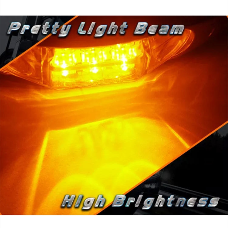 10 PCS DC 10-30V Car Truck Trailer Piranha 3-LED Side Marker Indicator Lights Bulb Lamp, Light Color: Yellow