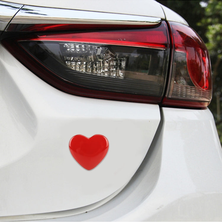 Heart Shape Car Metal Body Decorative Sticker, Heart Shape (Silver), Heart Shape (Red)