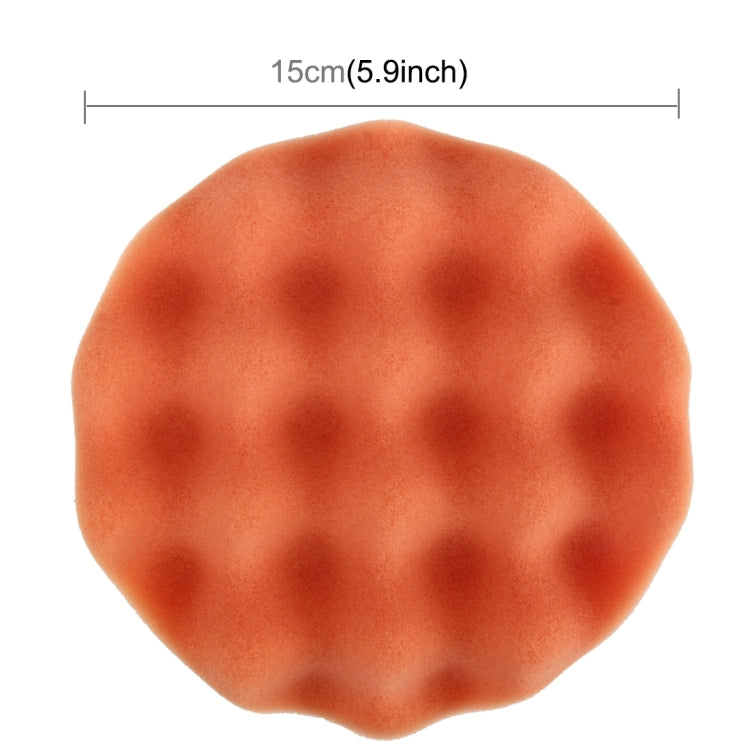 2 PCS Car Wax Sponge Round and Wavy Shape Sponge High-density Waxing Sponge,Size:15 x 15cm