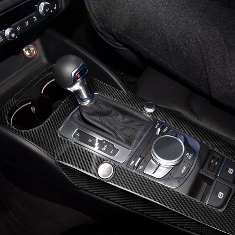 3 PCS Car Carbon Fiber Gear Panel Decorative Sticker for Audi A3, Left Driving