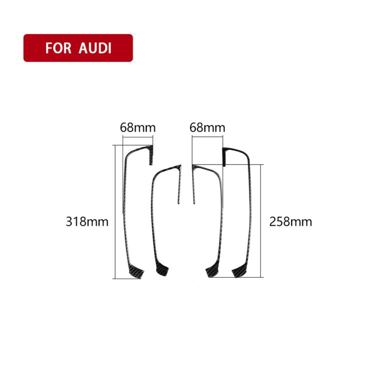 4 PCS Car Carbon Fiber Door Button Decorative Frame for Audi A3