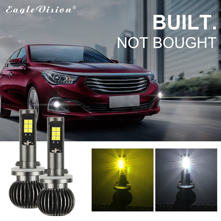 2 PCS EV15 880 / 881 DC9-32V / 6W / IP67 Car LED Double Color Fog Light, Cold White Light + Amber Light