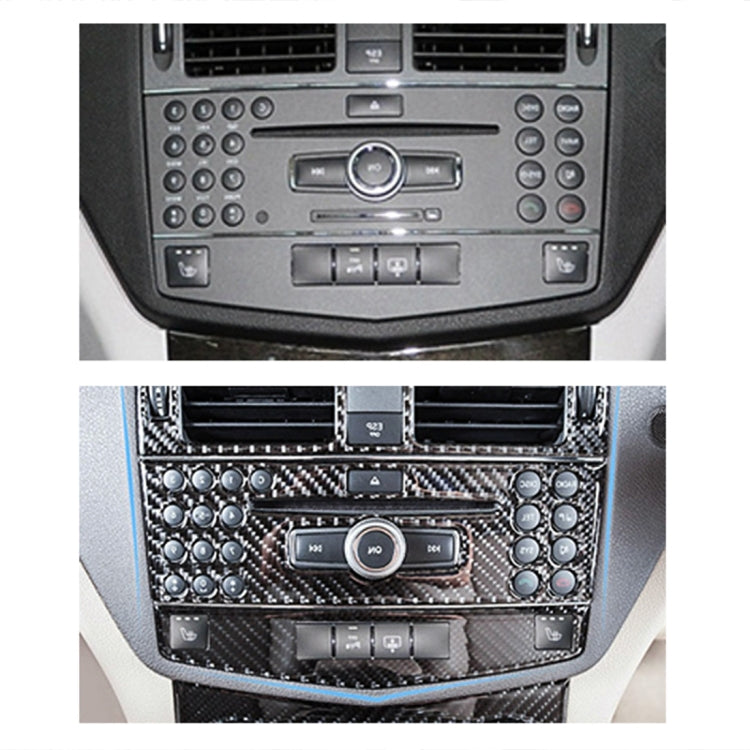 2 PCS Car CD Adjustment Frame Carbon Fiber Decorative Sticker for Mercedes-Benz W204 2007-2010, Right Driving
