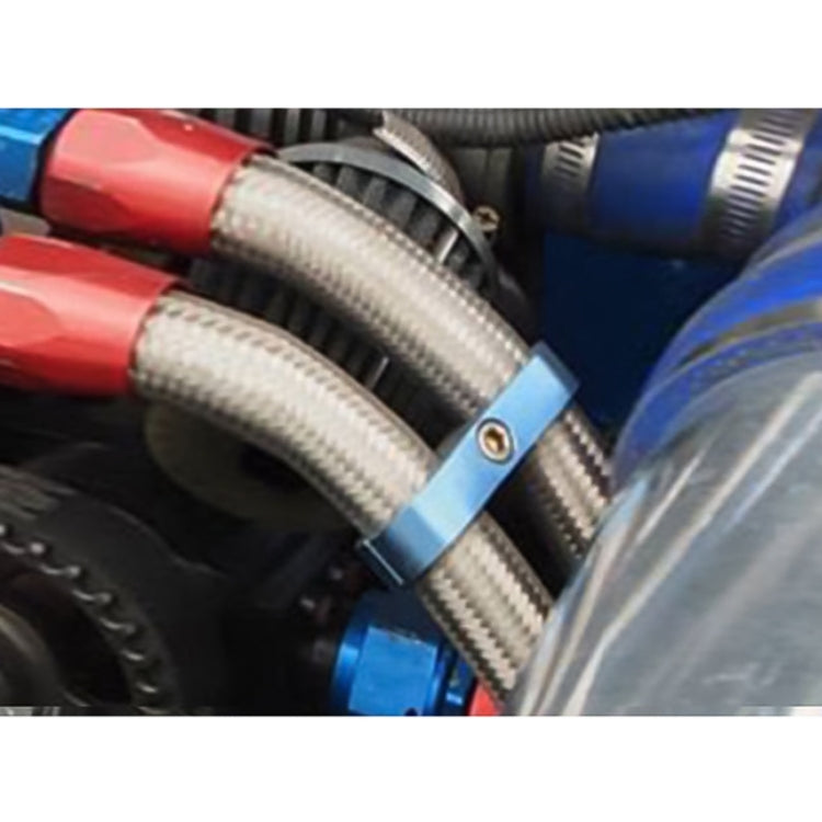 AN4 Automotive 2-hole High Pressure Tubing Fixing Clip Car Tubing Clamp Aluminum Alloy Clip Tubing Separator, Random Color Delivery