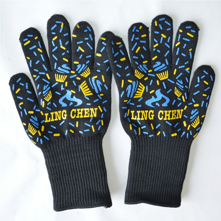 Silicone Cotton Microwave Kitchen Cooking Protective Gloves, High Temperature Resistance: 500 Degree C, Length: 32cm