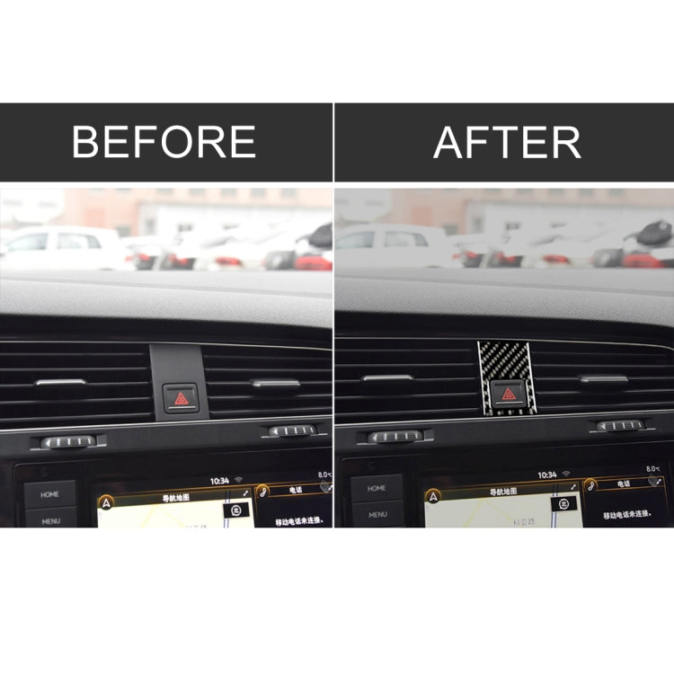 Car Carbon Fiber Emergency Light Frame Decorative Sticker for Volkswagen Golf 7 2013-2017, Left Drive