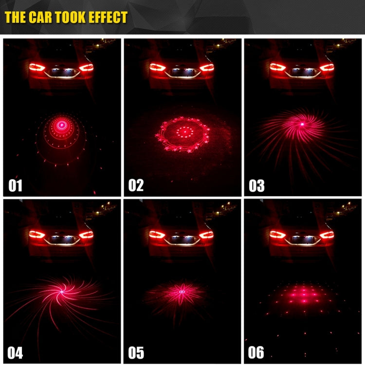 200mW Universal Car And Motorcycle Rear-end Alarm 650nM Laser Fog Anti-Collision Warning Lamp with Six Pattern, DC 8-36V Cable Length: 60cm