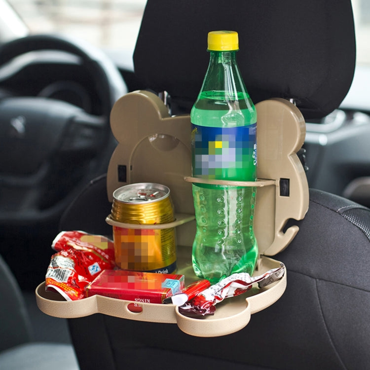 Cartoon Style Foldable Back Car Seat Drink Holder Back Seat Food Tray Storage Organizer Table