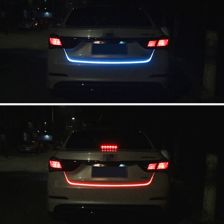 1.2m Car Auto Waterproof Universal Four Color Rear Flowing Light Tail Box Lights with Tail Light Controller, Ice Blue Light Driving Light, White Light Reversing Light, Red Light Brake Light, Yellow Light Turn Signal Light, LED Lamp Strip Tail Decoration