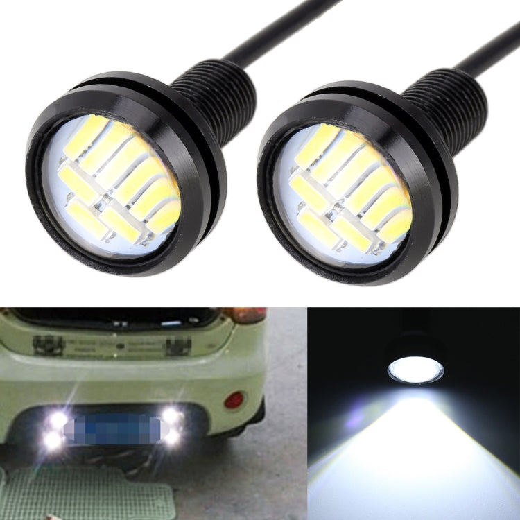 2 PCS 2W Car Auto Eagle Eyes Fog Light Turn Light with 12 SMD-4014 LED Lamps, DC 12V Cable Length: 55cm