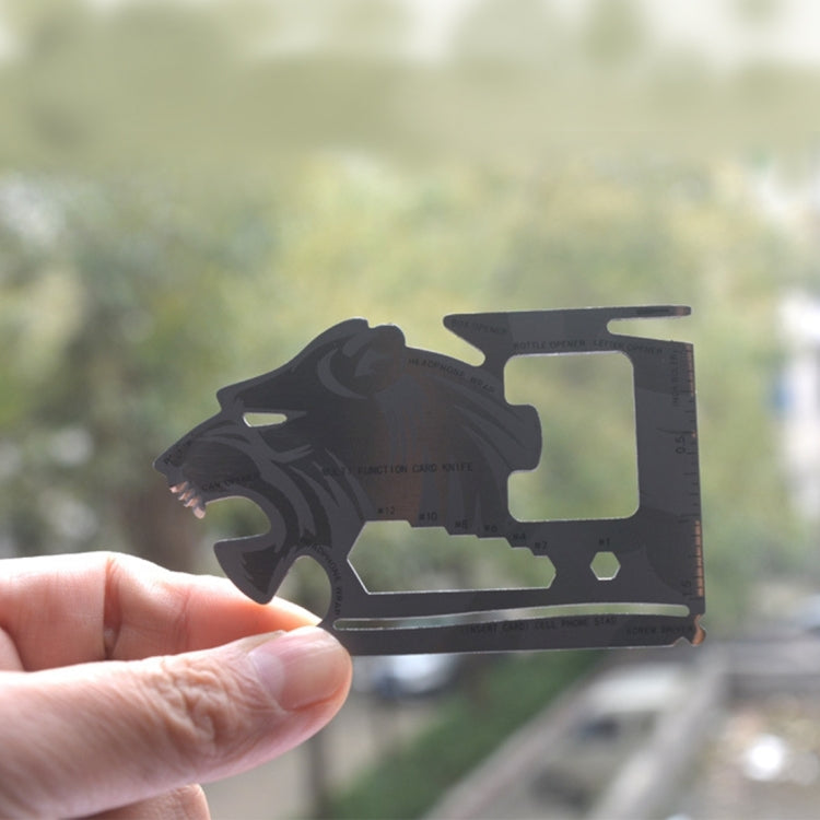 18 in 1 Multi-functional Stainless Steel Outdoor Camping EDC Steller Card Knife Screwdriver Headphone Wrap Fruit Peeler Phone Kickstand Inch and Centimeter Ruler Opener