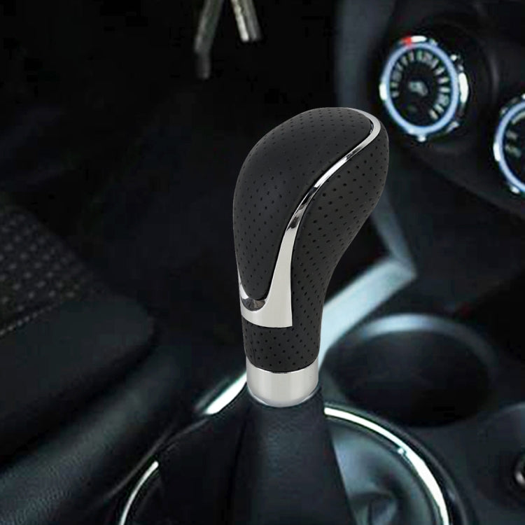 Universal Car PU Leather and Metal Gear Shift Knob Modified Auto Car Transmission Shift Lever Knob