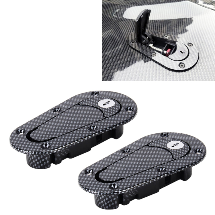 A Pair Car Cover Lock Modified Hood Lock General Racing Car Cover Lock, Carbon Grey, (Black), with Keys(Carbon)