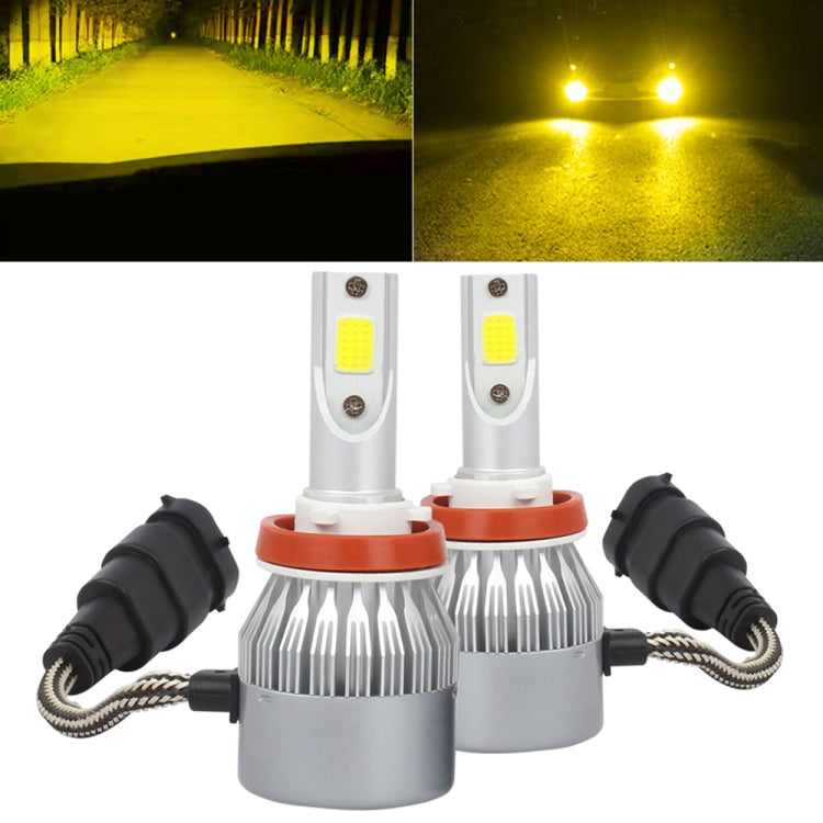2 PCS H8/H9/H11 18W 1800 LM 8000K IP68 Casnbus Constant Current Car LED Headlight with 2 COB Lamps, DC 9-36V