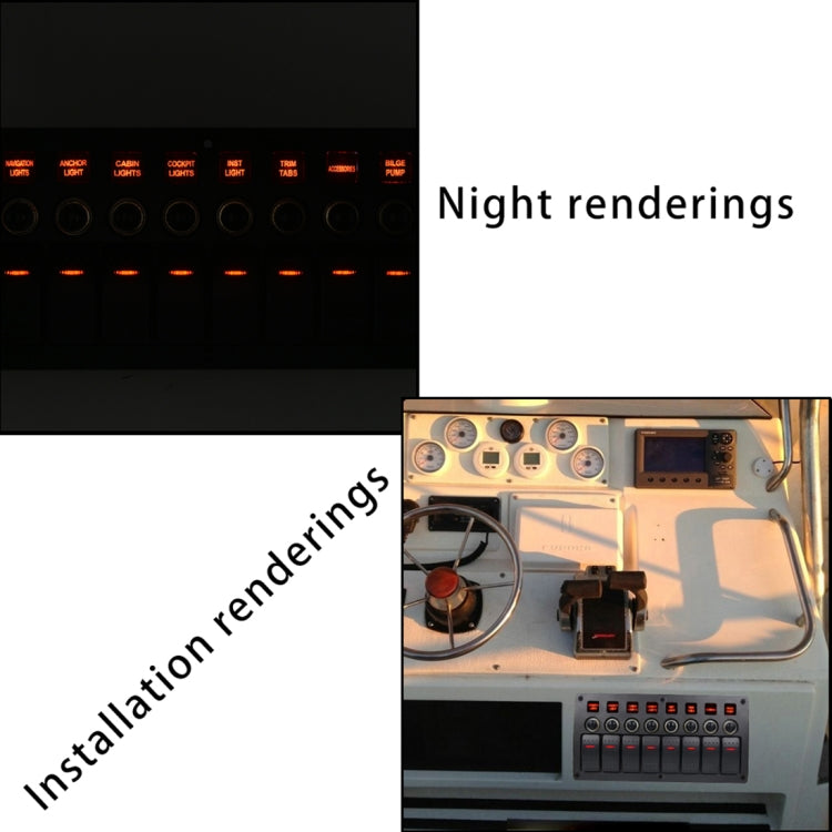 3Pin 8 Way Switches Combination Switch Panel with Light and Projector Lens for Car RV Marine Boat