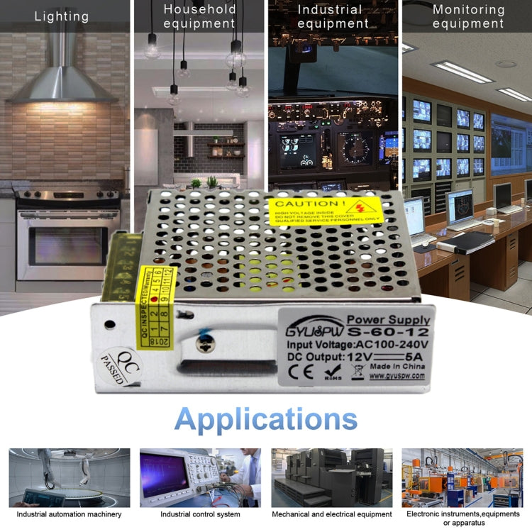 S-60-12 60W AC110/220V to DC 12V 5A Power Inverter Power converter