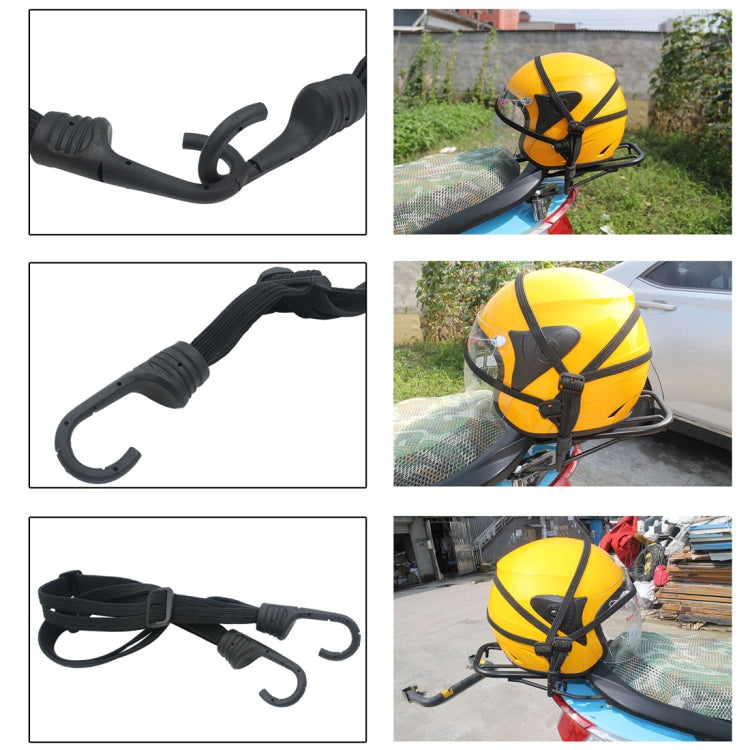 Motorcycle Elastic Fix Helmet Rope with 2 Hooks, Length: 60cm
