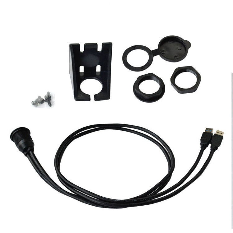 1m Flush Mount USB 3.0 Dock Car Ship Motorcycle Dashboard Panel Male to Female Data Waterproof Extension Cord