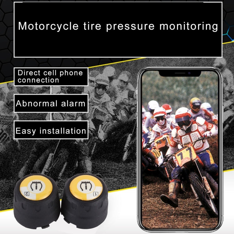 Motorcycle Bluetooth Tire Pressure Monitoring System TPMS Mobile Phone APP Detection 2 External Sensors