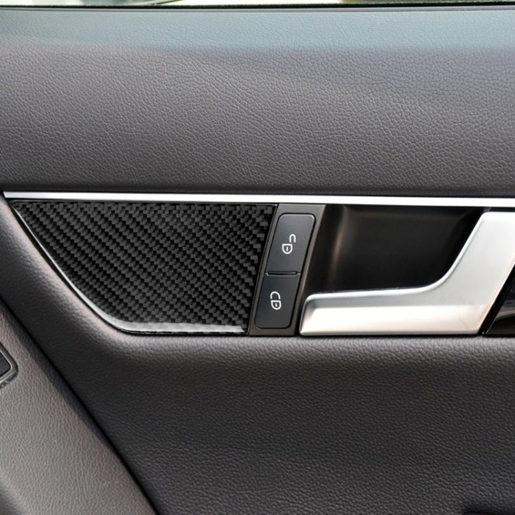 2 PCS Car Carbon Fiber Seat Adjustment Panel Decorative Sticker for Mercedes-Benz W204 2007-2013