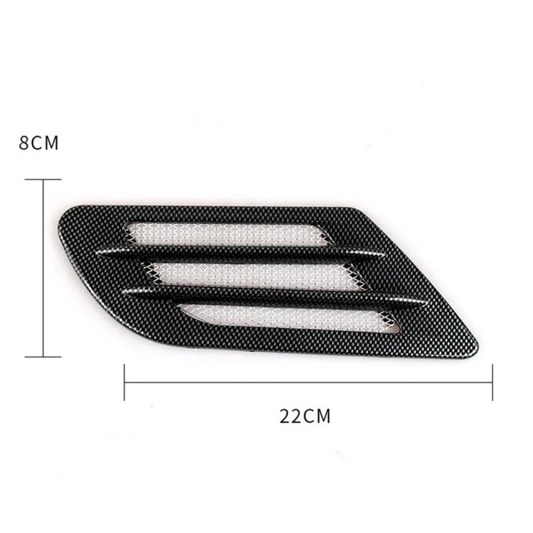 2 PCS Euro Style Metal Decorative Air Flow Intake Turbo Bonnet Hood Side Vent Grille Cover with Self-adhesive Sticker