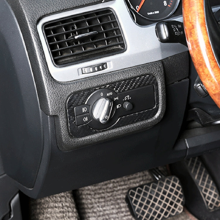 Car Carbon Fiber Headlight Panel Decorative Sticker for Volkswagen Touareg