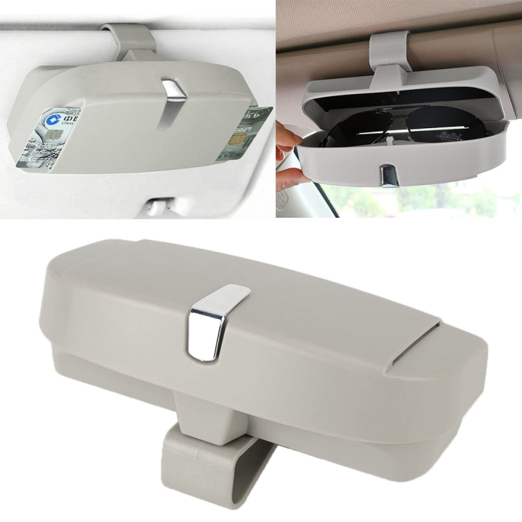 Car Multi-functional Glasses Case Sunglasses Box with Card Slot, Flat Style, Flat Style (Beige), Flat Style (Black), Flat Style (Pink), Flat Style (Grey)
