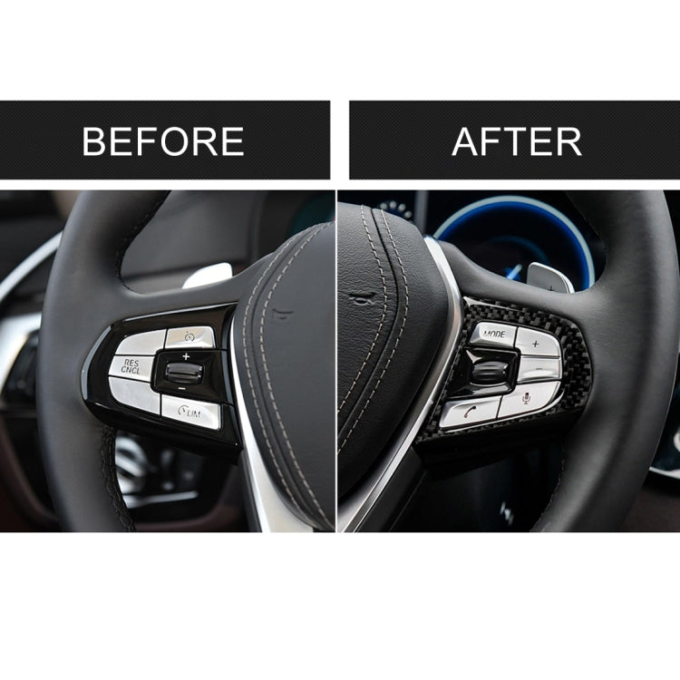 Car Carbon Fiber Steering Wheel Button Configuration B Decorative Sticker for BMW 5 Series G30/G38 X3 G01/G08