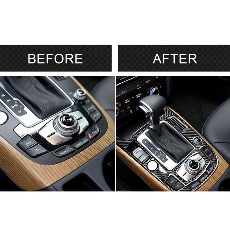 Car Carbon Fiber Gear Position Panel Decorative Sticker for Audi 2010-2018 Q5 / 2009-2016 A4L / 2009-2016 A5, Left Drive