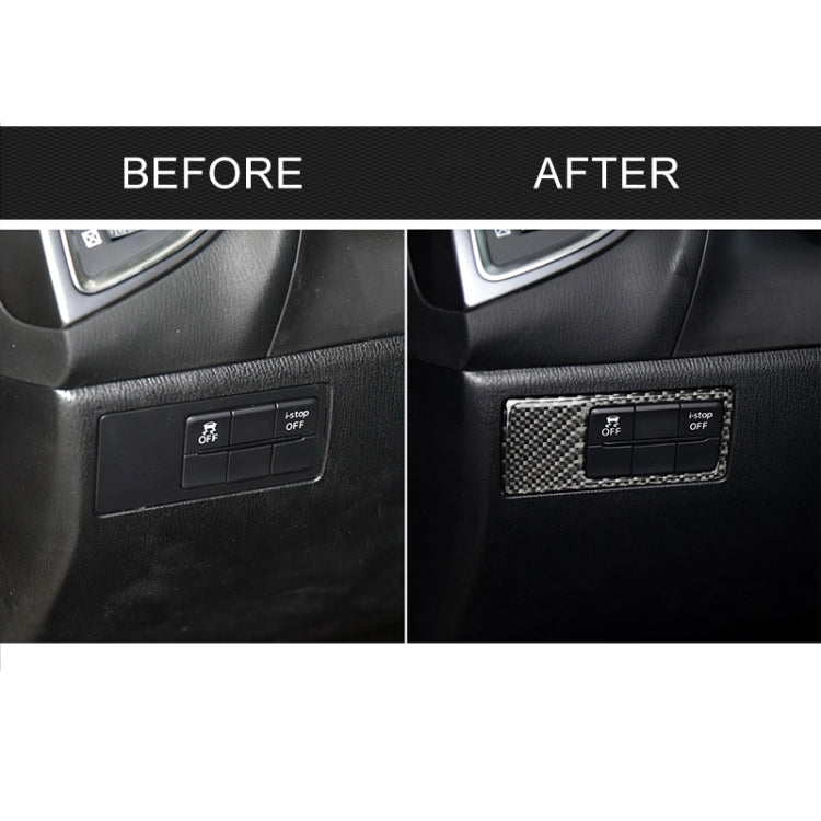 Car Carbon Fiber Headlight Adjustment Frame Decorative Sticker for Mazda Axela 2014 / 2017-2018, Left Drive