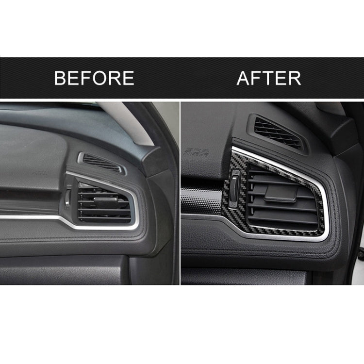 Car Carbon Fiber Right and Left Air Outlet Decorative Sticker for Honda Tenth Generation Civic 2016-2019, Left Drive