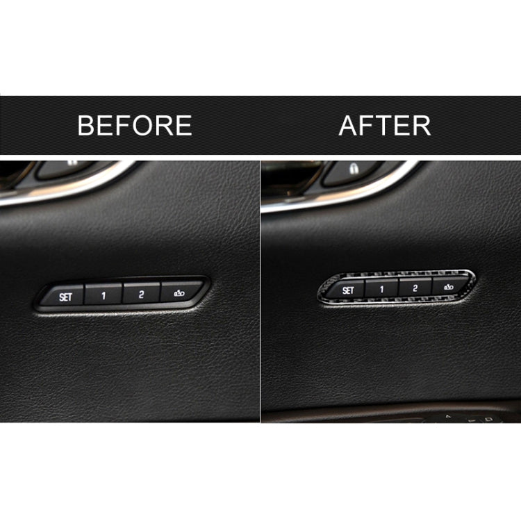 Car Carbon Fiber Seat Memory Adjustment Decorative Sticker for Cadillac XT5 2016-2017, Left Drive