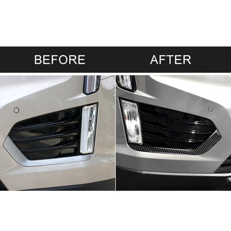 Car Carbon Fiber Front Fog Light Decorative Stripe for Cadillac XT5 2016-2017, Left Drive