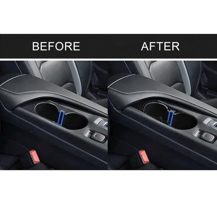 Car Carbon Fiber Water Cup Holder Decorative Sticker for Chevrolet Camaro 2017-2019