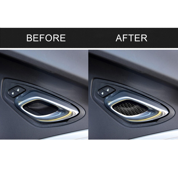 Car Carbon Fiber Door Inner Handle Wrist Panel Decorative Sticker for Chevrolet Camaro 2017-2019