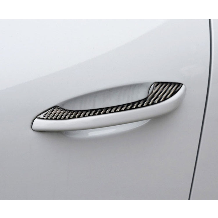 4 PCS Carbon Fiber Car Outside Door Handle Decorative Sticker for Porsche Macan