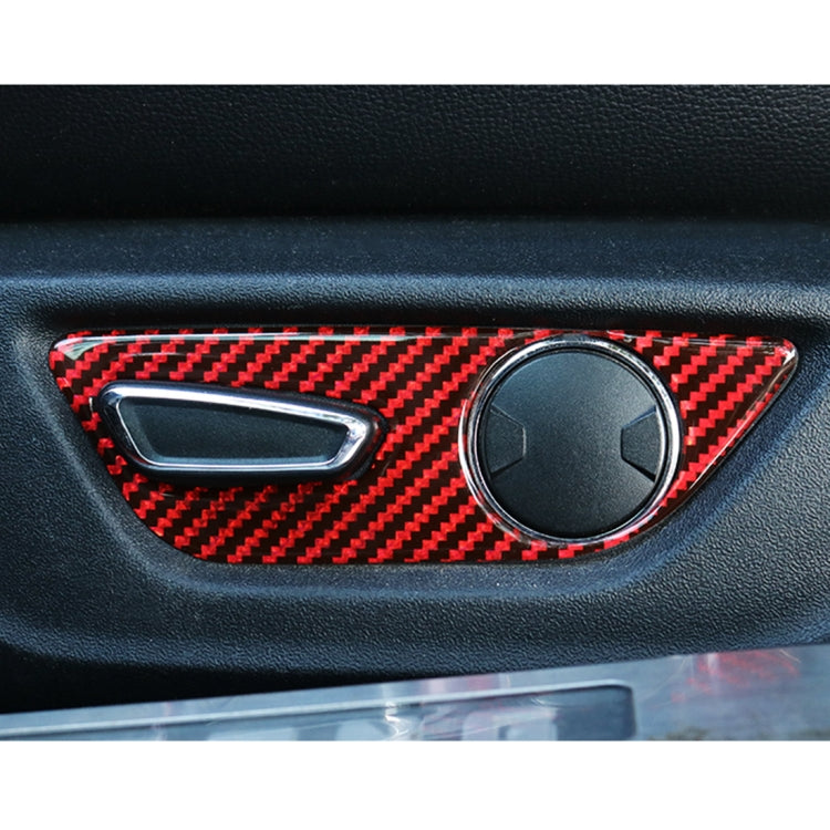 5 in 1 Car Carbon Fiber Seat Adjustment Button Decorative Sticker for Ford Mustang 2015-2020