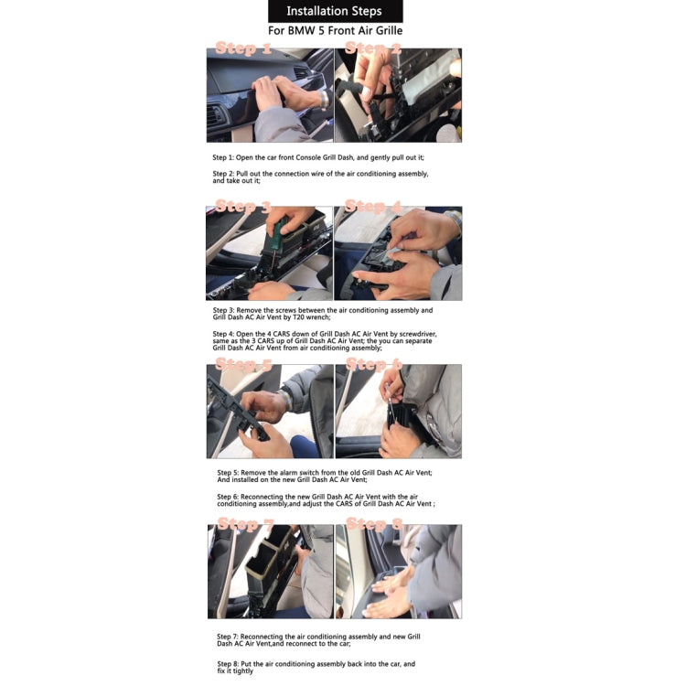 Car Front Console Grill Dash AC Air Vent 64229166885 for BMW 5 Series